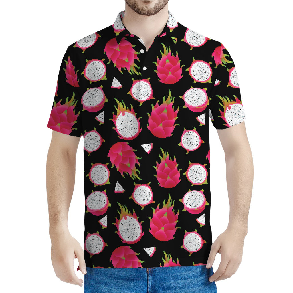 Pitaya Pattern Print Men's Polo Shirt