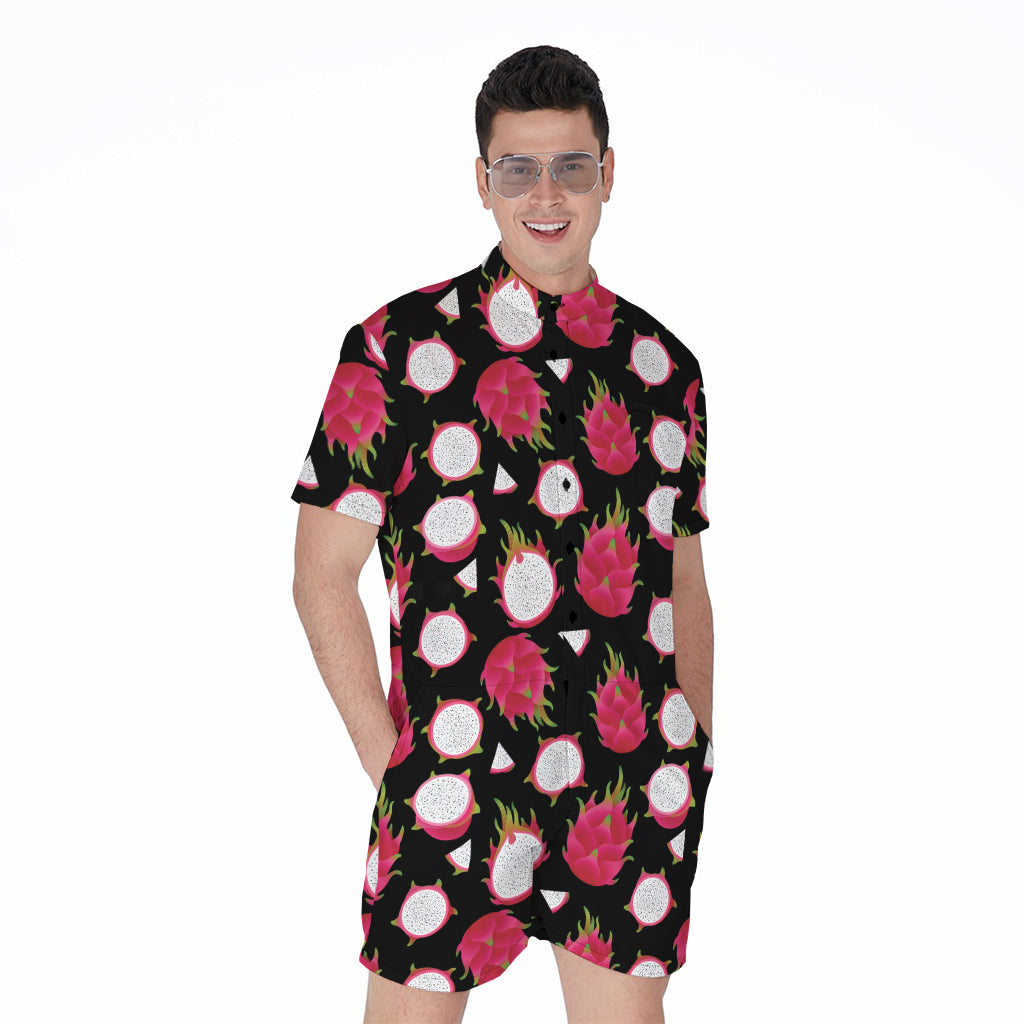 Pitaya Pattern Print Men's Rompers