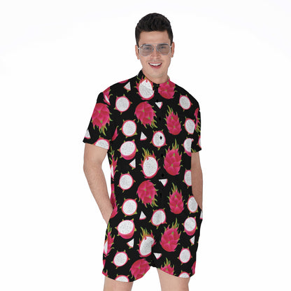 Pitaya Pattern Print Men's Rompers