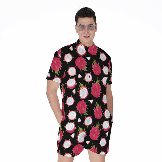 Pitaya Pattern Print Men's Rompers