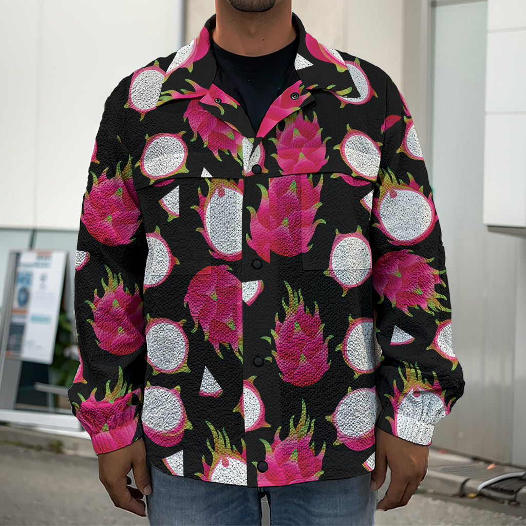 Pitaya Pattern Print Men's Shirt Jacket