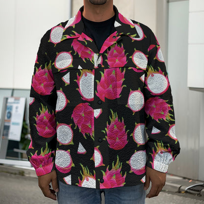 Pitaya Pattern Print Men's Shirt Jacket