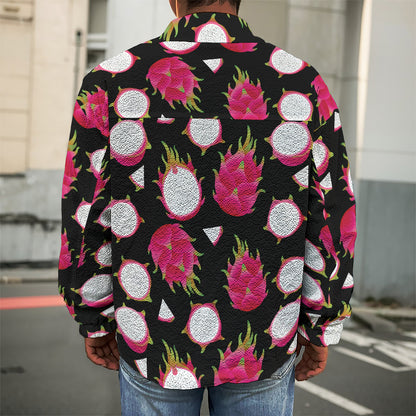 Pitaya Pattern Print Men's Shirt Jacket