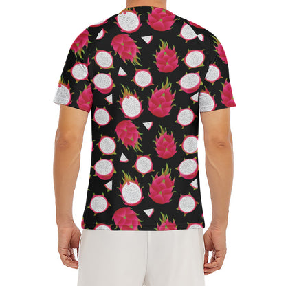 Pitaya Pattern Print Men's Short Sleeve Rash Guard