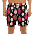 Pitaya Pattern Print Men's Split Running Shorts