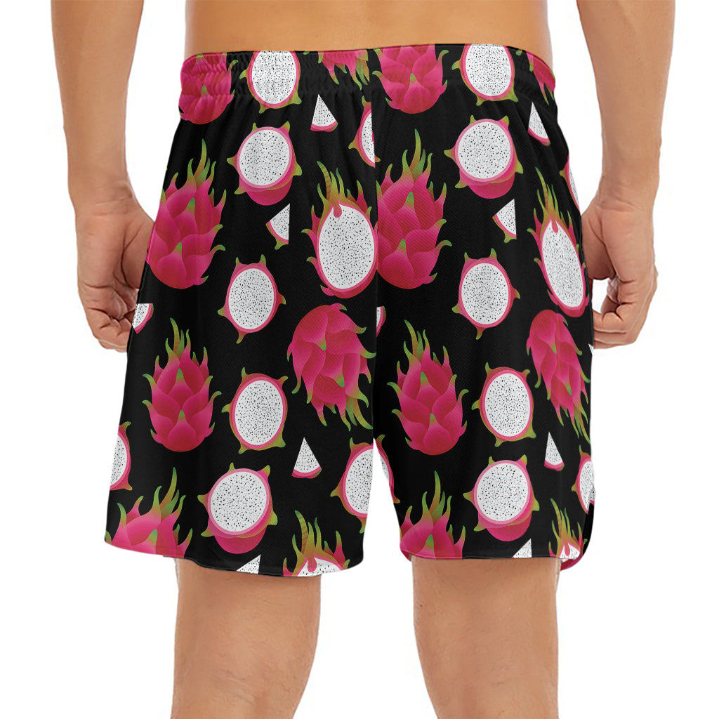 Pitaya Pattern Print Men's Split Running Shorts
