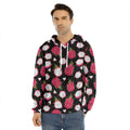 Pitaya Pattern Print Men's Velvet Pullover Hoodie