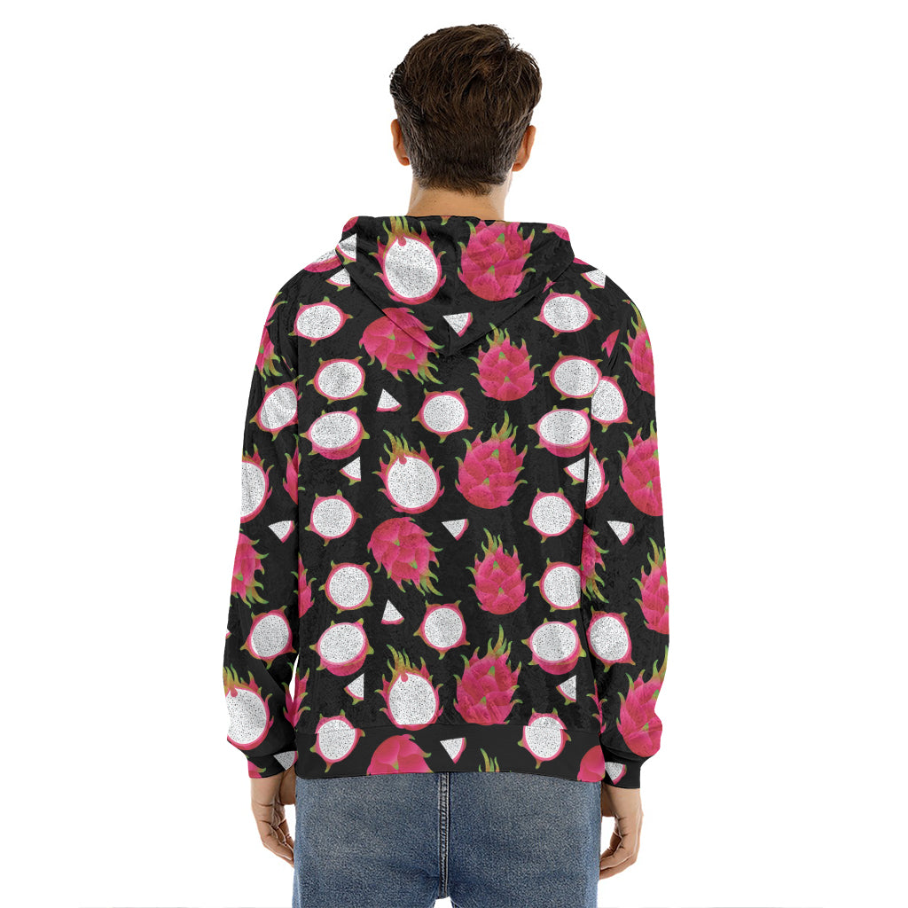 Pitaya Pattern Print Men's Velvet Pullover Hoodie