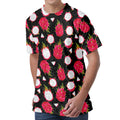 Pitaya Pattern Print Men's Velvet T-Shirt