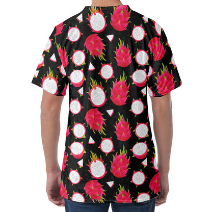 Pitaya Pattern Print Men's Velvet T-Shirt