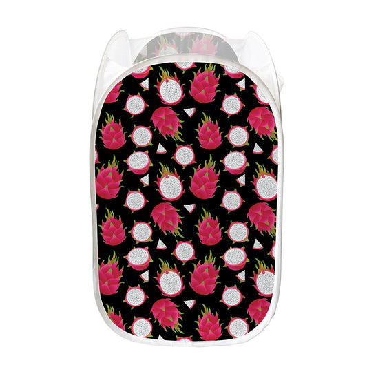 Pitaya Pattern Print Mesh Laundry Hamper