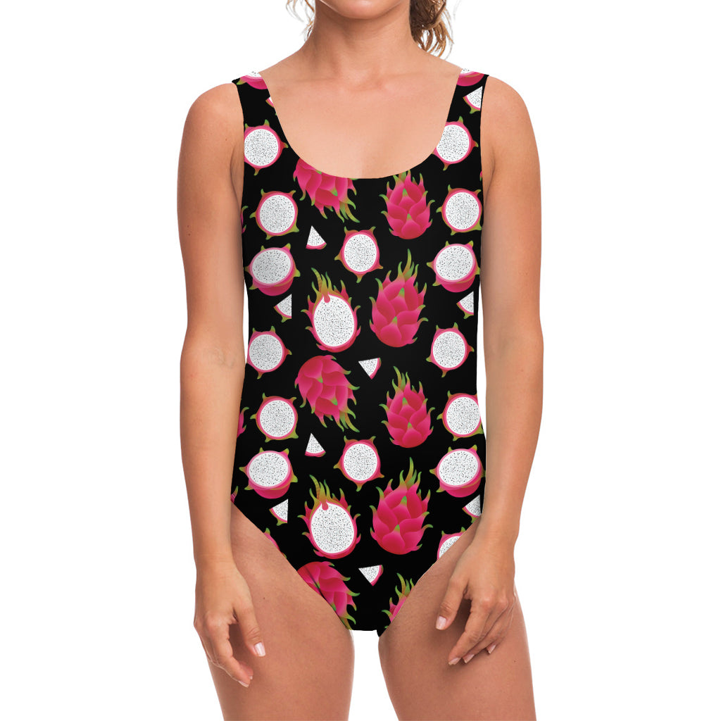 Pitaya Pattern Print One Piece Swimsuit