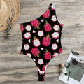 Pitaya Pattern Print One Shoulder Bodysuit