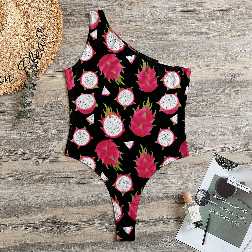 Pitaya Pattern Print One Shoulder Bodysuit