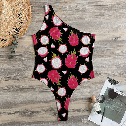 Pitaya Pattern Print One Shoulder Bodysuit