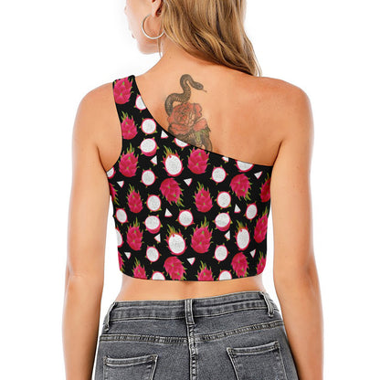 Pitaya Pattern Print One Shoulder Crop Top