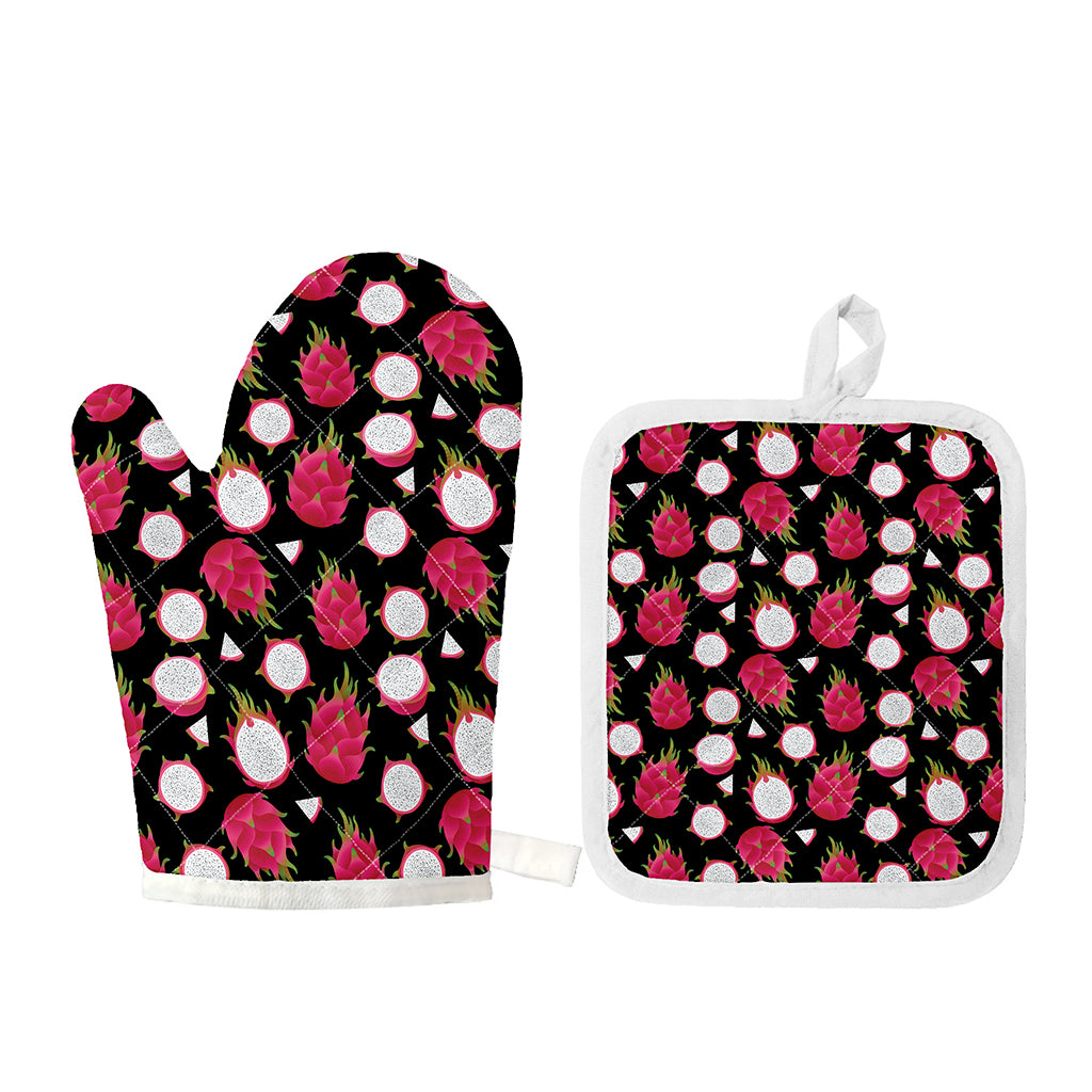 Pitaya Pattern Print Oven Mitt And Pot Holder Set
