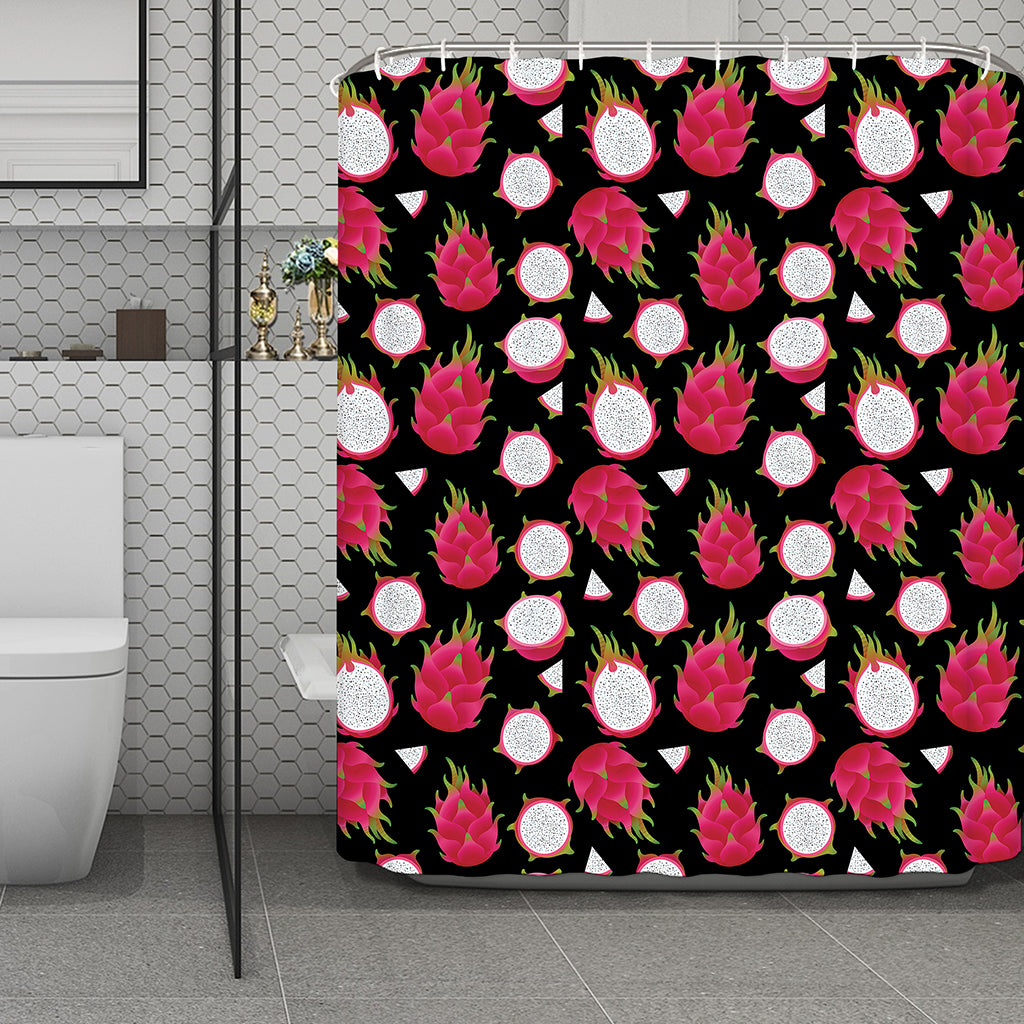 Pitaya Pattern Print Polyester Shower Curtain