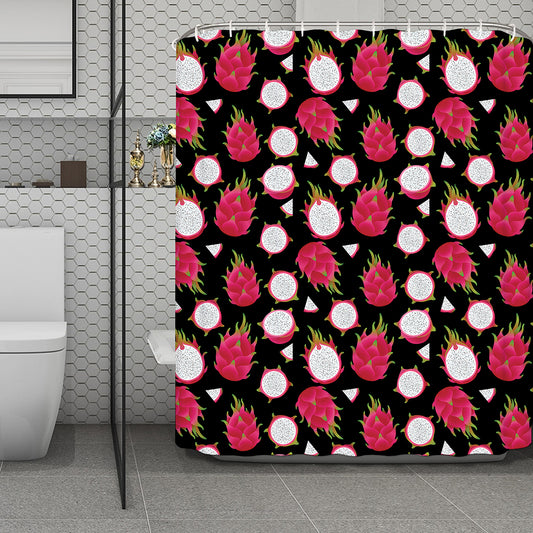 Pitaya Pattern Print Polyester Shower Curtain