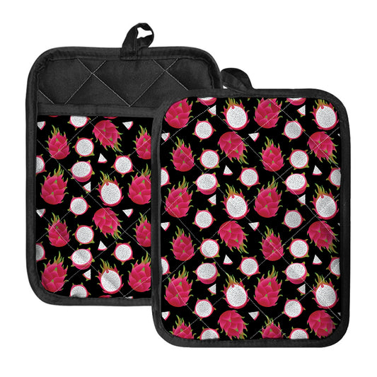 Pitaya Pattern Print Pot Holders With Pocket