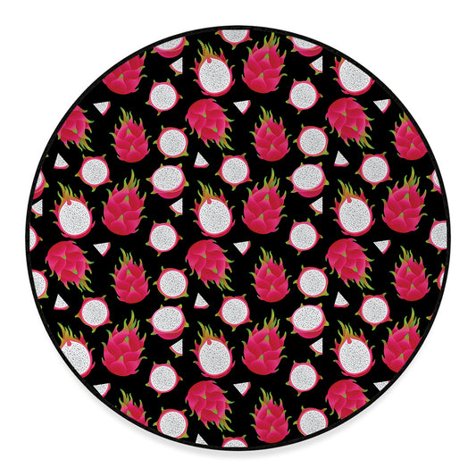Pitaya Pattern Print Round Floor Mat