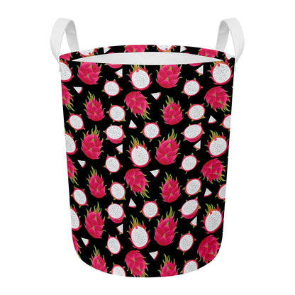 Pitaya Pattern Print Round Laundry Basket