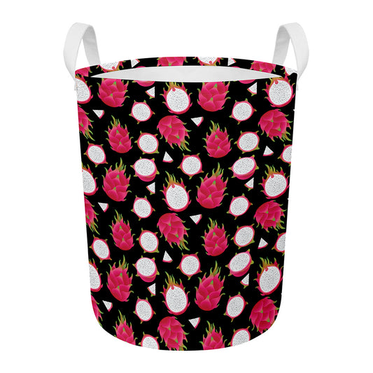Pitaya Pattern Print Round Laundry Basket