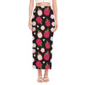 Pitaya Pattern Print Side Slit Maxi Skirt