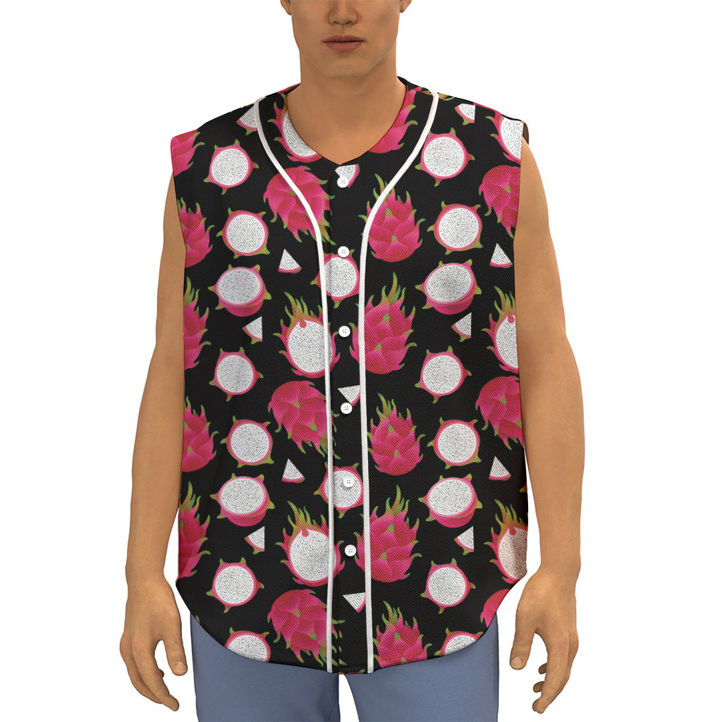 Pitaya Pattern Print Sleeveless Baseball Jersey