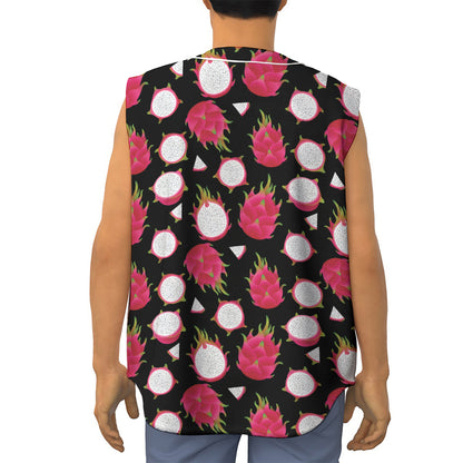 Pitaya Pattern Print Sleeveless Baseball Jersey