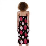 Pitaya Pattern Print Slim Fit Midi Cami Dress