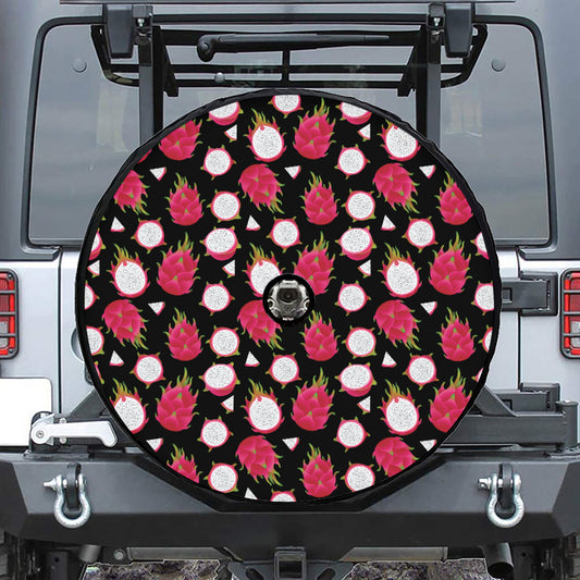 Pitaya Pattern Print Tire Cover With Camera Hole