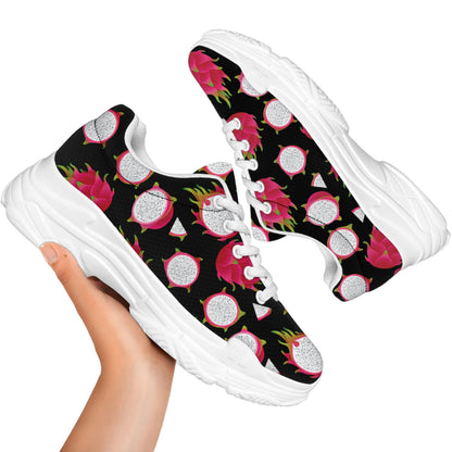 Pitaya Pattern Print White Chunky Shoes