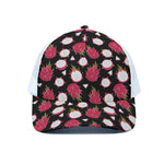 Pitaya Pattern Print White Mesh Trucker Cap