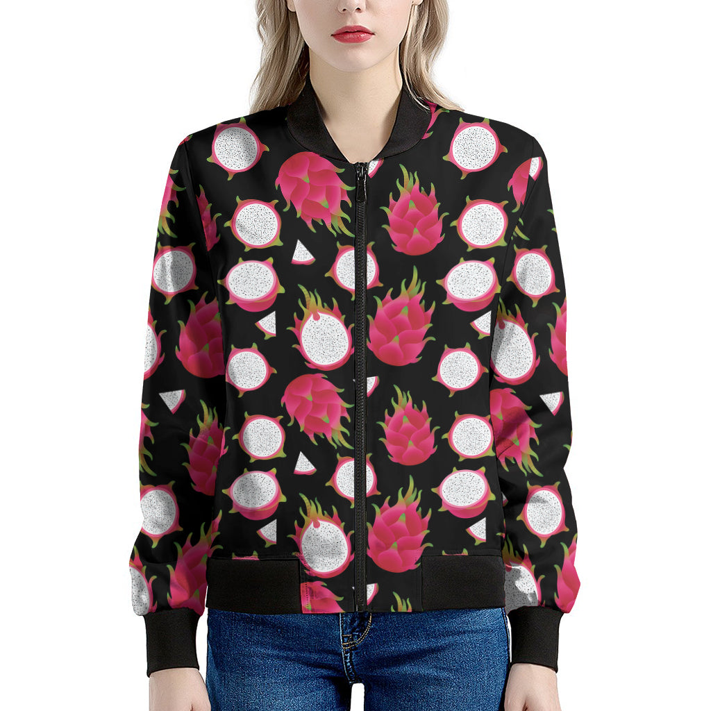 Pitaya Pattern Print Women's Bomber Jacket