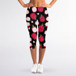 Pitaya Pattern Print Women's Capri Leggings