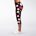 Pitaya Pattern Print Women's Capri Leggings