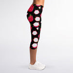 Pitaya Pattern Print Women's Capri Leggings