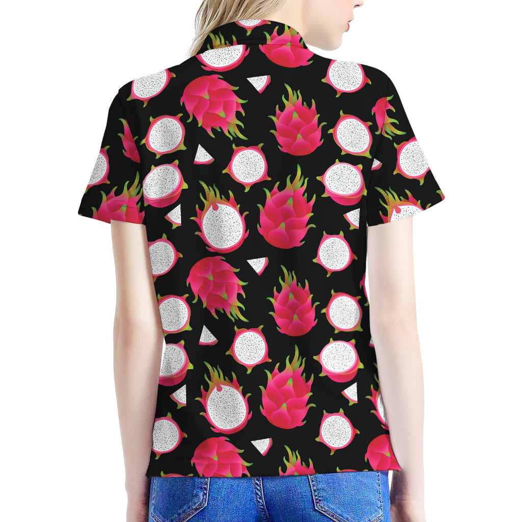 Pitaya Pattern Print Women's Polo Shirt