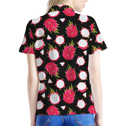 Pitaya Pattern Print Women's Polo Shirt