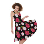 Pitaya Pattern Print Women's Sleeveless Dress