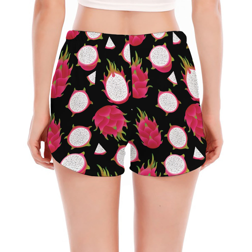 Pitaya Pattern Print Women's Split Running Shorts
