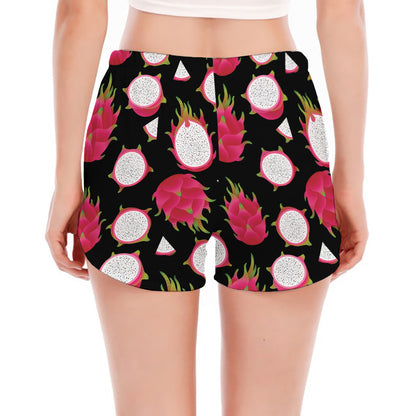 Pitaya Pattern Print Women's Split Running Shorts