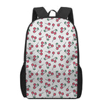 Pixel Cherry Pattern Print 17 Inch Backpack