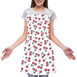Pixel Cherry Pattern Print Adjustable Apron
