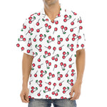 Pixel Cherry Pattern Print Aloha Shirt