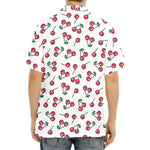 Pixel Cherry Pattern Print Aloha Shirt