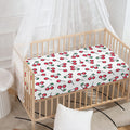 Pixel Cherry Pattern Print Baby Crib Sheet