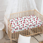 Pixel Cherry Pattern Print Baby Crib Sheet