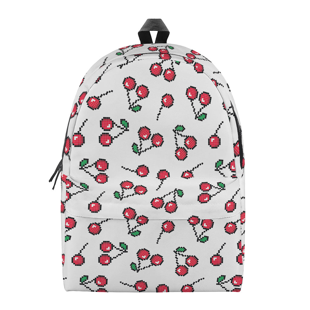 Pixel Cherry Pattern Print Backpack